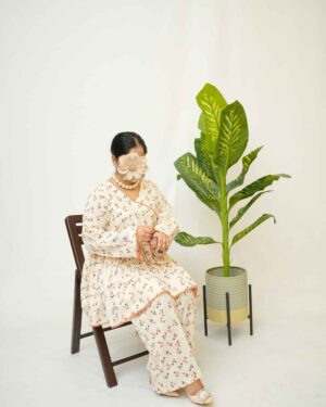 Tangerine Bloom – YASHAM® Premium Light Khaddar 2-Piece Printed Co-ords Set