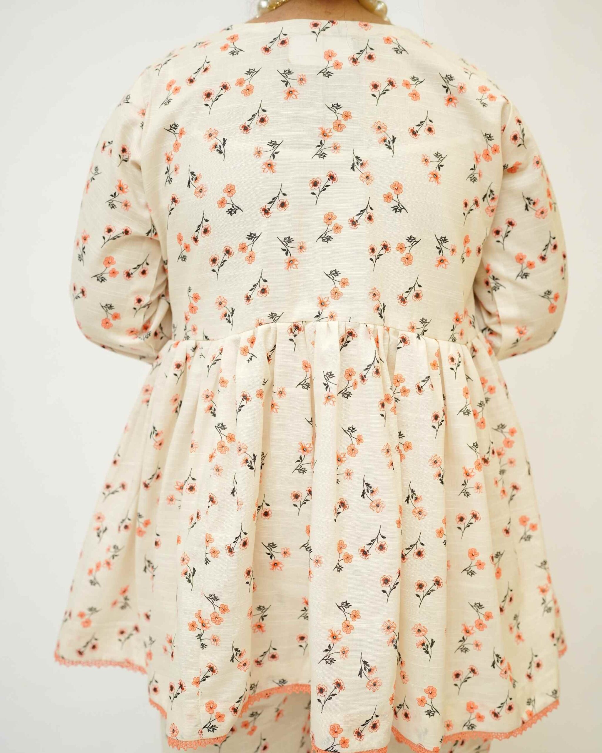 Tangerine Bloom – YASHAM® Premium Light Khaddar 2-Piece Printed Co-ords Set - Image 9