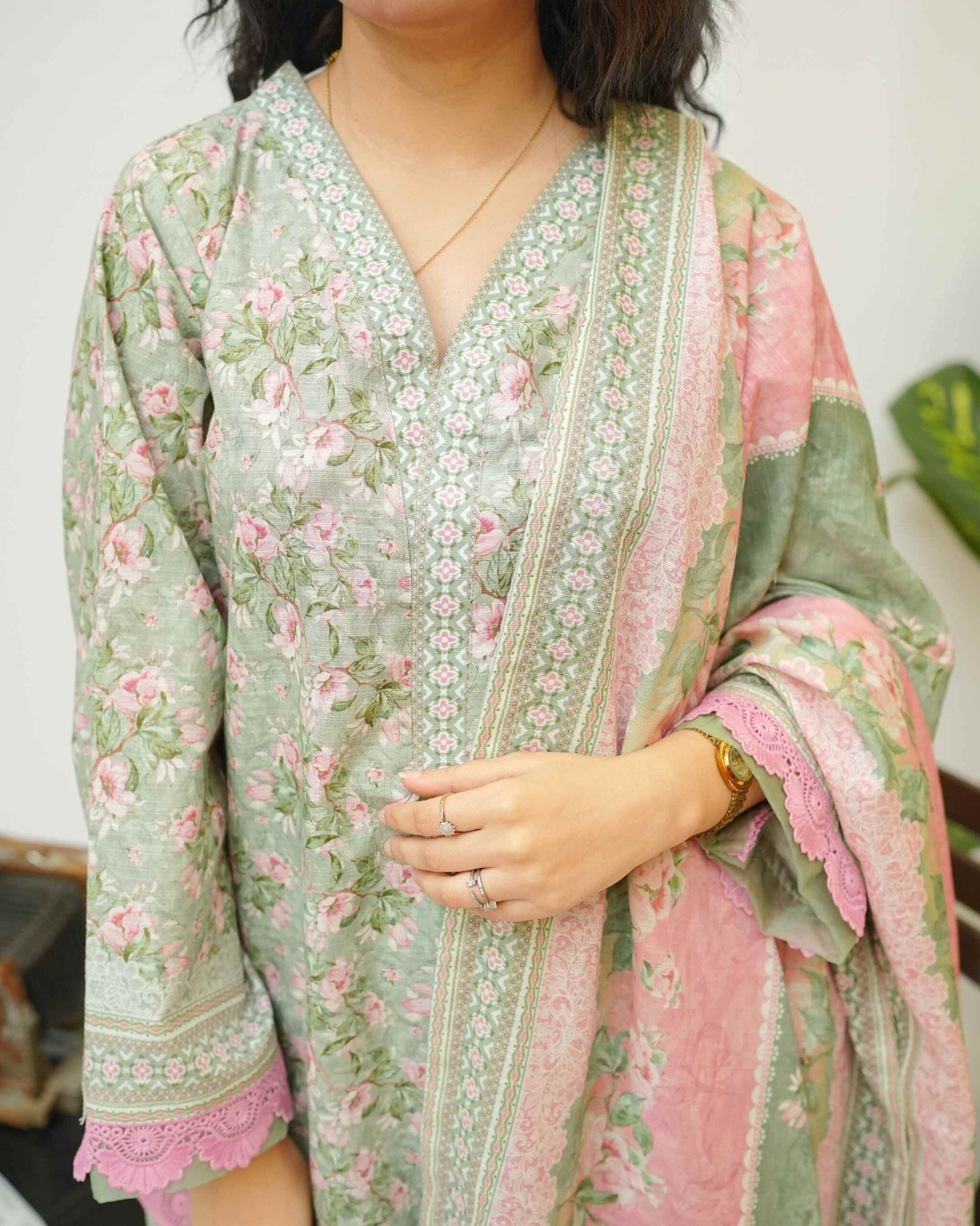 Pista Blush – YASHAM® Premium Khaddar 3-Piece Printed Suit - Image 12