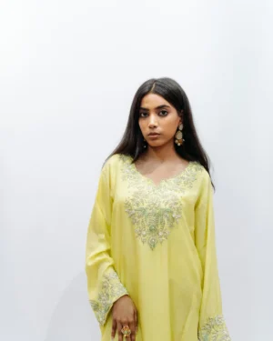 Lime Bloom – YASHAM® Premium Hand Embroidered 3-Piece Suit
