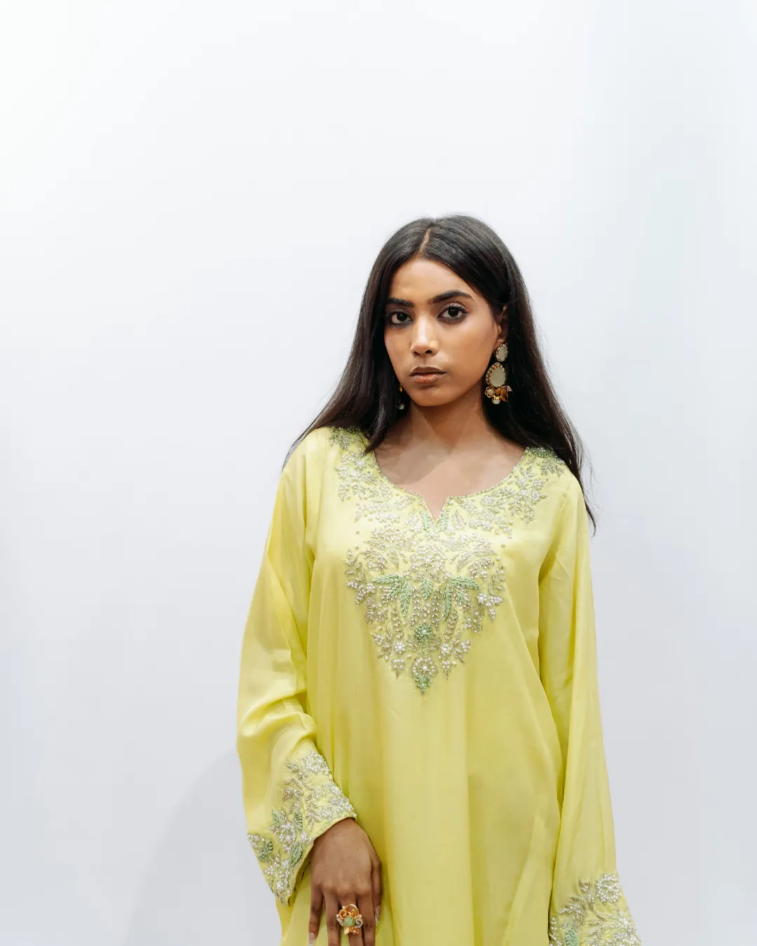 Lime Bloom – YASHAM® Premium Hand Embroidered 3-Piece Suit