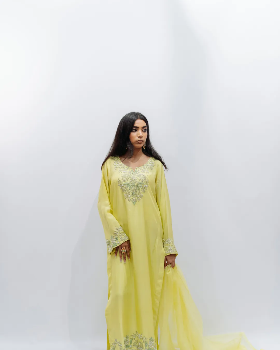 Lime Bloom – YASHAM® Premium Hand Embroidered 3-Piece Suit - Image 5